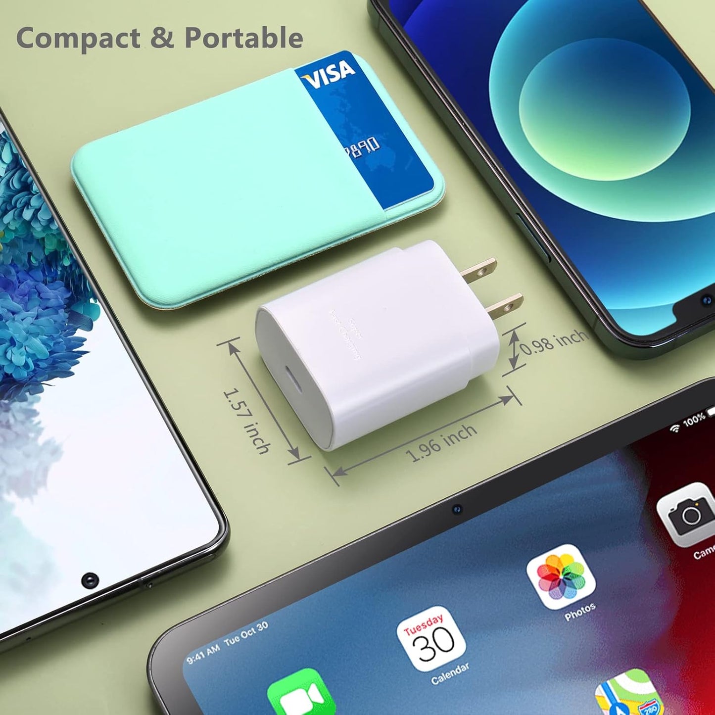 USB C Charger Block, 3 Pack 25W Super Fast Charger Type C Charging Block Compatible Iphone 15/14/13/12 Mini/11 Pro Max/Xs/Xr/Se/Ipad Pro, Samsung S25/S24/S23/S22 Ultra/S21 Plus/S20 Fe-White